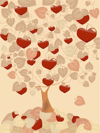 simsearch:400-04243019,k - Vector valentine tree. Easy to edit and modify. EPS file included. Photographie de stock - Aubaine LD & Abonnement, Code: 400-04599808