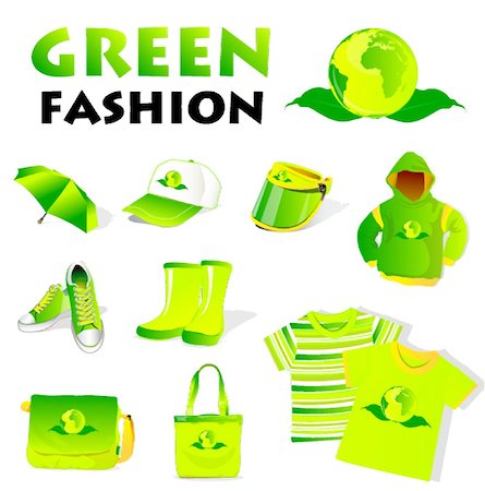 recycling fashion - ecology clothes set - vector icons Stock Photo - Budget Royalty-Free & Subscription, Code: 400-04599875