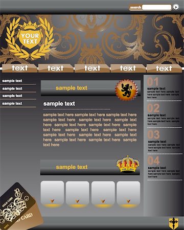 shield business - premium website template - vector Stock Photo - Budget Royalty-Free & Subscription, Code: 400-04599904