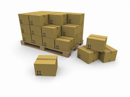 drazh (artist) - piles of cardboard boxes on a pallet Foto de stock - Super Valor sin royalties y Suscripción, Código: 400-04599940
