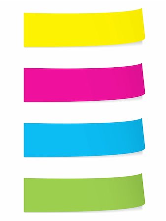 simsearch:400-04055212,k - Bright post it note stickies with shadows.  Please check my portfolio for more stationery illustrations. Photographie de stock - Aubaine LD & Abonnement, Code: 400-04590004