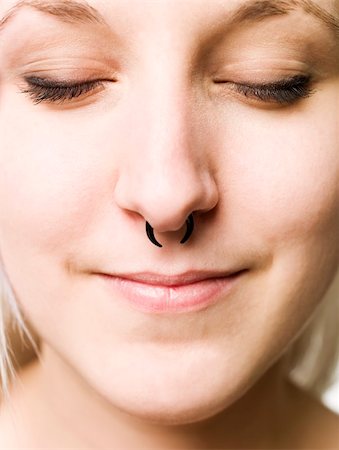 Close up of a face with piercing Stock Photo - Budget Royalty-Free & Subscription, Code: 400-04590029
