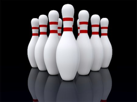 pyramids sports - bowling pins. 3d Stock Photo - Budget Royalty-Free & Subscription, Code: 400-04590039