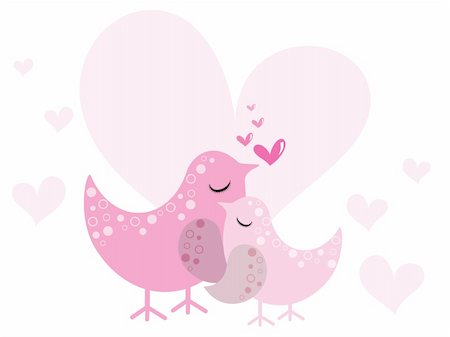 background with romantic heart shape and bird Stock Photo - Budget Royalty-Free & Subscription, Code: 400-04590046