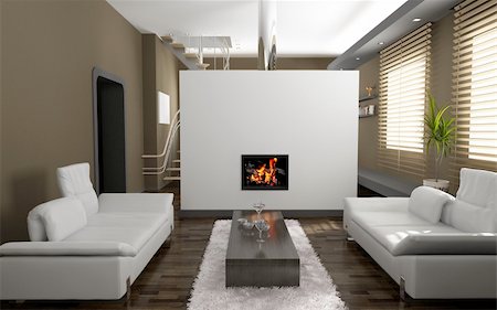 simsearch:600-06808790,k - modern living room interior  (3D rendering) Photographie de stock - Aubaine LD & Abonnement, Code: 400-04590315