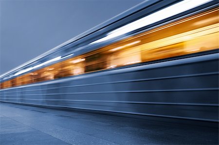 railroad track city perspective - Subway. Underground train, motion blur Stock Photo - Budget Royalty-Free & Subscription, Code: 400-04590467