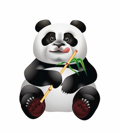 simsearch:400-04394273,k - Cute panda mascot isolated on white background Foto de stock - Royalty-Free Super Valor e Assinatura, Número: 400-04591036