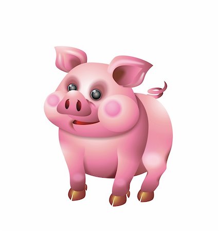 simsearch:400-04293272,k - Cute pig illustration isolated on white background Fotografie stock - Microstock e Abbonamento, Codice: 400-04591039