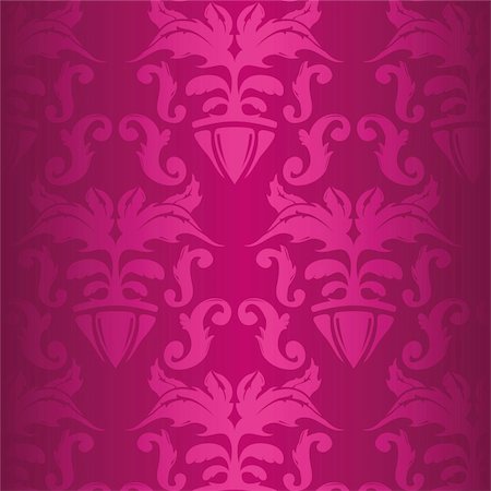 simas2 (artist) - Illustration of a pink vintage floral pattern Foto de stock - Royalty-Free Super Valor e Assinatura, Número: 400-04591393