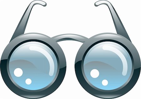 Glossy shiny stylised glasses or spectacles symbol icon Stock Photo - Budget Royalty-Free & Subscription, Code: 400-04591546