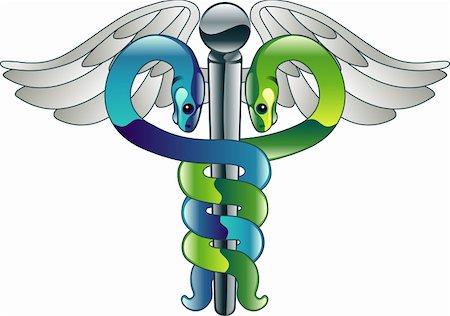 simsearch:400-05701895,k - Illustration of a glossy metallic Caduceus doctor's medical symbol Stock Photo - Budget Royalty-Free & Subscription, Code: 400-04591543