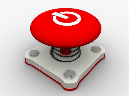 Red start button on a metal platform Stock Photo - Budget Royalty-Free & Subscription, Code: 400-04591862