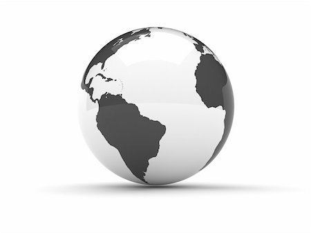 A 3d globe in black and white Stock Photo - Budget Royalty-Free & Subscription, Code: 400-04592569