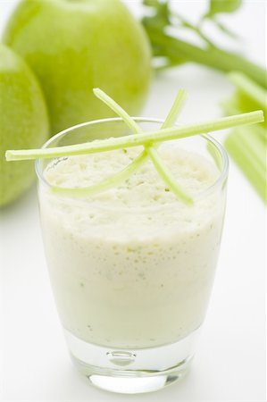smoothie apple - fresh fruit milk shake apple and celery Stock Photo - Budget Royalty-Free & Subscription, Code: 400-04592598
