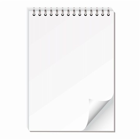 simsearch:400-04663106,k - Blank white note pad with ring bind and shadow effect Stock Photo - Budget Royalty-Free & Subscription, Code: 400-04592903