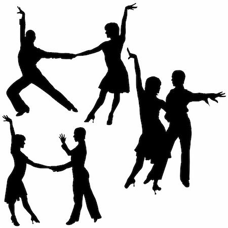 Latino Dance Silhouettes 01 - detailed illustrations as vector Stock Photo - Budget Royalty-Free & Subscription, Code: 400-04593104