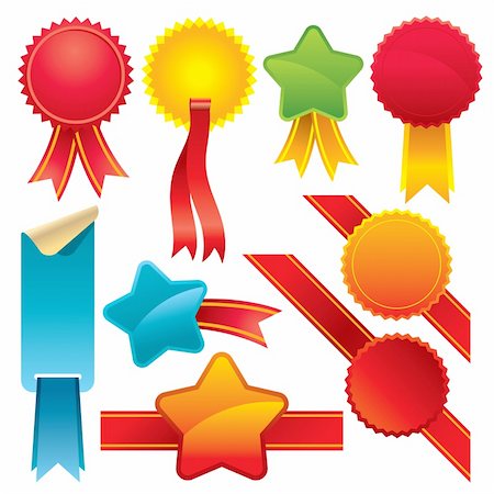 red and blue folder icon - Colorful vector emblems, ribbons, shields and tags Stock Photo - Budget Royalty-Free & Subscription, Code: 400-04593534