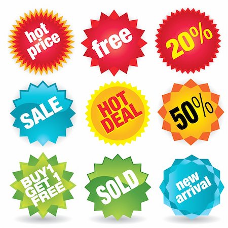 simsearch:400-06915685,k - Set of colorful vector sale stickers and labels. Stock Photo - Budget Royalty-Free & Subscription, Code: 400-04593539