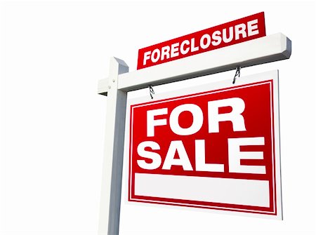 simsearch:625-02266063,k - Foreclosure For Sale Real Estate Sign Isolated on a White Background. Photographie de stock - Aubaine LD & Abonnement, Code: 400-04593701