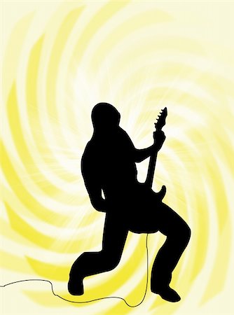 simsearch:400-04593971,k - Electric guitar player silhouette on a colorful background Photographie de stock - Aubaine LD & Abonnement, Code: 400-04593970