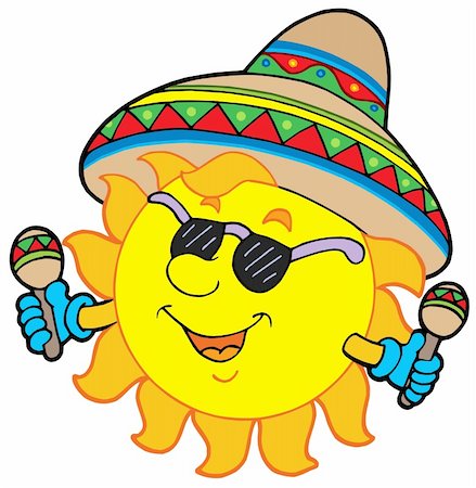 simsearch:400-04419402,k - Mexican sun on white background - vector illustration. Photographie de stock - Aubaine LD & Abonnement, Code: 400-04593992