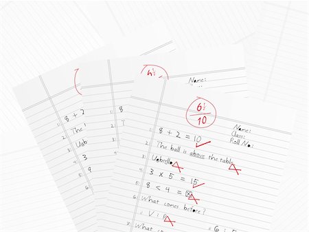 school monthly test paper after final check Stock Photo - Budget Royalty-Free & Subscription, Code: 400-04604129