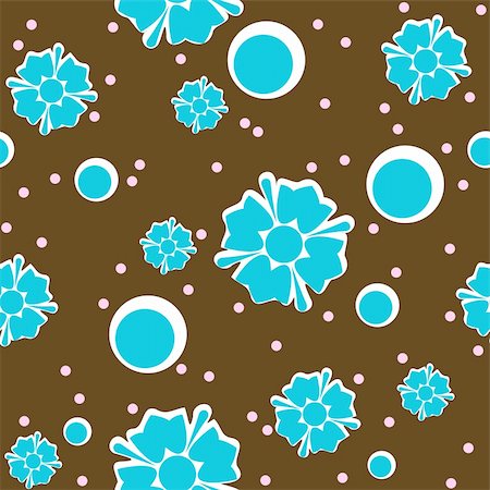 simsearch:400-03932916,k - Seamless floral pattern in retro 60's style. The tiles can be combined seamlessly. Graphics are grouped and in several layers for easy editing. The file can be scaled to any size. Foto de stock - Royalty-Free Super Valor e Assinatura, Número: 400-04604276