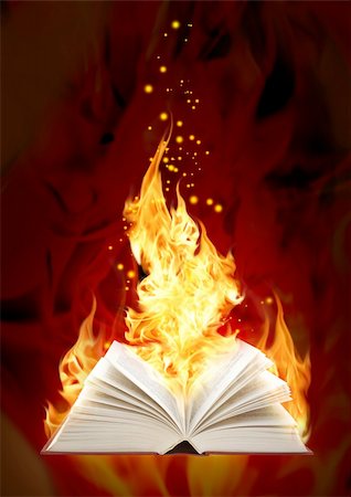 simsearch:400-05715474,k - Set - books of four elements. Book of magic fire Stock Photo - Budget Royalty-Free & Subscription, Code: 400-04604418