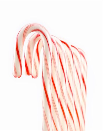 simsearch:400-04259407,k - Row of Candy Canes isolated on White Stock Photo - Budget Royalty-Free & Subscription, Code: 400-04604664
