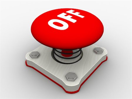 running off - Red start button on a metal platform Stock Photo - Budget Royalty-Free & Subscription, Code: 400-04604957