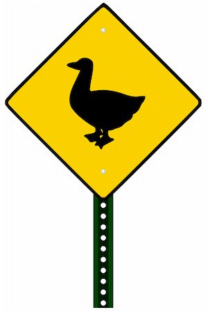 Isolated Duck crossing sign on white Stock Photo - Budget Royalty-Free & Subscription, Code: 400-04605035