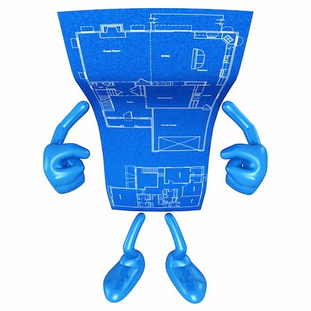 A House Blueprint Concept And Presentation Figure In 3D Stock Photo - Budget Royalty-Free & Subscription, Code: 400-04605413