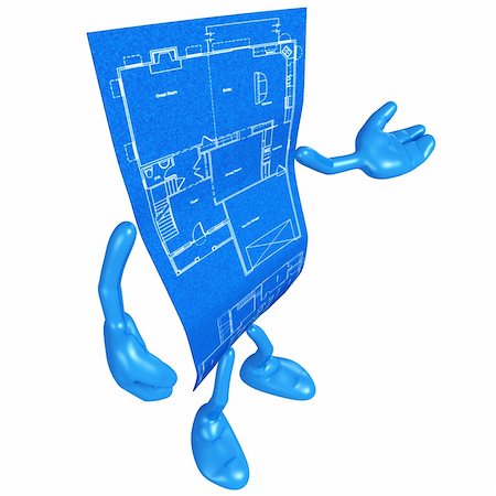 A House Blueprint Concept And Presentation Figure In 3D Stock Photo - Budget Royalty-Free & Subscription, Code: 400-04605435