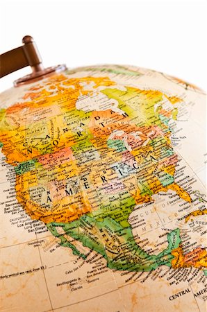 Part of a globe with map of North America Stock Photo - Budget Royalty-Free & Subscription, Code: 400-04605505