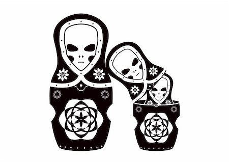simsearch:400-06473880,k - Vector art of the russian dolls. Three aliens as matryoshka. Stock Photo - Budget Royalty-Free & Subscription, Code: 400-04605568
