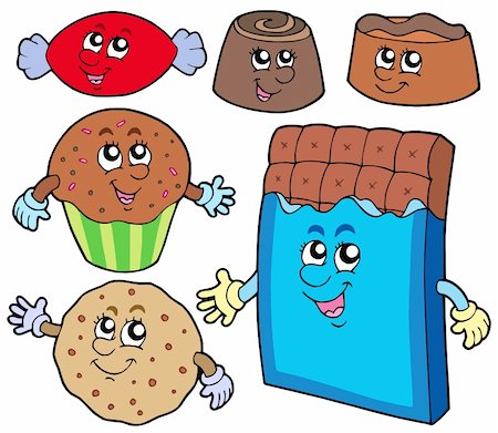 Chocolate sweets collection - vector illustration. Stock Photo - Budget Royalty-Free & Subscription, Code: 400-04605613