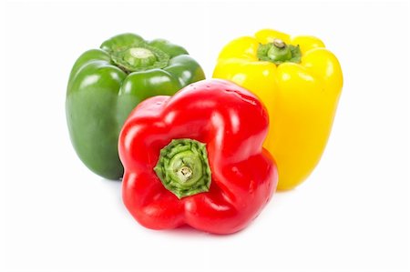 simsearch:400-06061963,k - A fresh and tasty bells peppers on white background. Shallow depth of field Foto de stock - Royalty-Free Super Valor e Assinatura, Número: 400-04605850