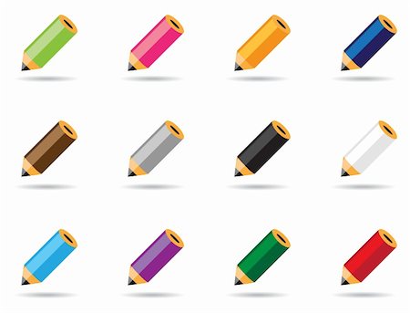 simsearch:859-03039063,k - Set of colored pencils for your design Stockbilder - Microstock & Abonnement, Bildnummer: 400-04606377