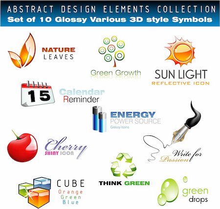 simsearch:400-04142089,k - Collection of 3D Design Elements Set 1 - Other set in my Portfolio Stock Photo - Budget Royalty-Free & Subscription, Code: 400-04606637