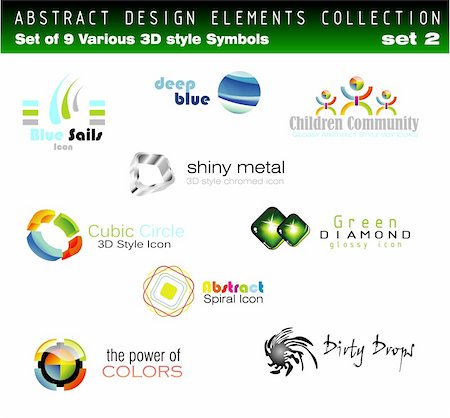 simsearch:400-04142089,k - Collection of 3D Design Elements Set 2 - Other set in my Portfolio Stock Photo - Budget Royalty-Free & Subscription, Code: 400-04606638