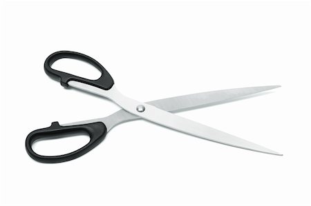 simsearch:400-05367397,k - Modern metal scissors on a white background Foto de stock - Super Valor sin royalties y Suscripción, Código: 400-04606693