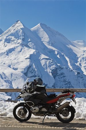 Motorbike in Grossglockner high alpine road, National Park Hohe Tauern, Austria Stockbilder - Microstock & Abonnement, Bildnummer: 400-04606775