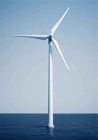 3d rendering of a windturbine on the ocean Stock Photo - Budget Royalty-Free & Subscription, Code: 400-04606875