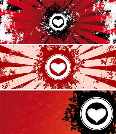 simsearch:400-04668680,k - Color Saint Valentine's banners with flowers and heart shapes Stockbilder - Microstock & Abonnement, Bildnummer: 400-04606968