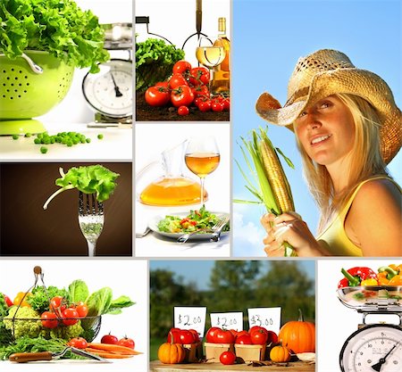 simsearch:400-04277065,k - Collage of fresh summer vegetables ready for eating Stockbilder - Microstock & Abonnement, Bildnummer: 400-04607010