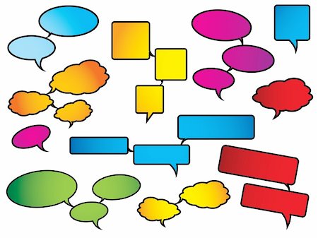 speech bubble with someone thinking - Bright and colorful speech bubbles. Please check my portfolio for more cartoon illustrations. Stock Photo - Budget Royalty-Free & Subscription, Code: 400-04607082