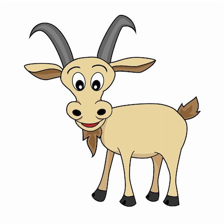 A Cute Illustration of A Happy Looking cartoon goat Fotografie stock - Microstock e Abbonamento, Codice: 400-04607083