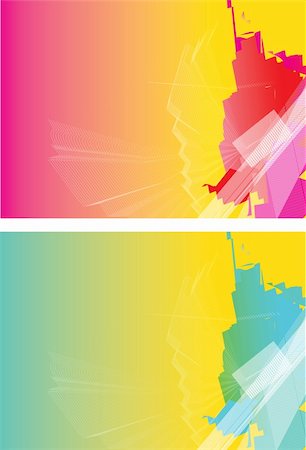 bright vivid background illustrations set of 2 Stock Photo - Budget Royalty-Free & Subscription, Code: 400-04607091