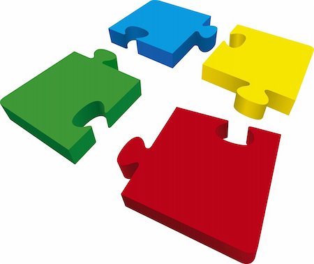 simsearch:700-03615616,k - Vector illustration of puzzle pieces Stockbilder - Microstock & Abonnement, Bildnummer: 400-04607113