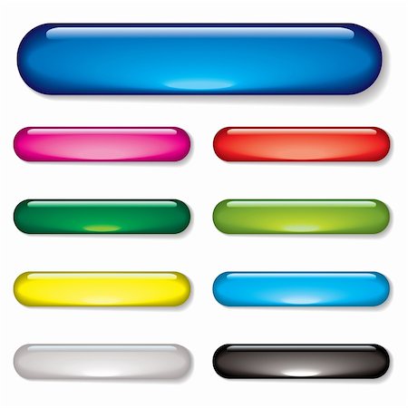 simsearch:400-04177289,k - Aqua gel web buttons with drop shadow and color variation Stock Photo - Budget Royalty-Free & Subscription, Code: 400-04607197
